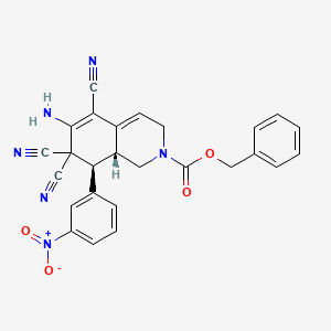 molecular formula C26H20N6O4 B12461573 benzyl (8S,8aR)-6-amino-5,7,7-tricyano-8-(3-nitrophenyl)-1,3,8,8a-tetrahydroisoquinoline-2-carboxylate 
