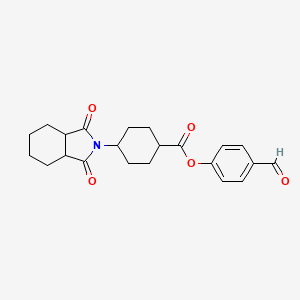 molecular formula C22H25NO5 B12461582 4-formylphenyl 4-(1,3-dioxooctahydro-2H-isoindol-2-yl)cyclohexanecarboxylate 