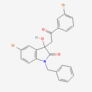 molecular formula C23H17Br2NO3 B12461591 1-Benzyl-5-bromo-3-[2-(3-bromophenyl)-2-oxoethyl]-3-hydroxyindol-2-one 