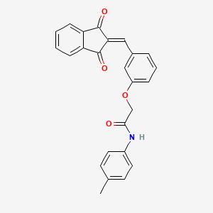 molecular formula C25H19NO4 B12461594 2-{3-[(1,3-dioxo-1,3-dihydro-2H-inden-2-ylidene)methyl]phenoxy}-N-(4-methylphenyl)acetamide 