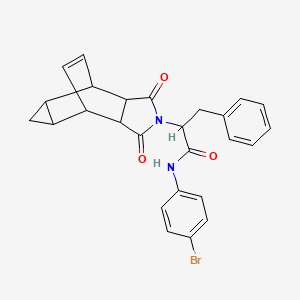 molecular formula C26H23BrN2O3 B12461606 N-(4-bromophenyl)-2-(1,3-dioxooctahydro-4,6-ethenocyclopropa[f]isoindol-2(1H)-yl)-3-phenylpropanamide 