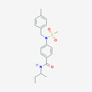 molecular formula C20H26N2O3S B12461622 N-(butan-2-yl)-4-[(4-methylbenzyl)(methylsulfonyl)amino]benzamide 