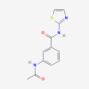 molecular formula C12H11N3O2S B12461643 3-acetamido-N-(1,3-thiazol-2-yl)benzamide 