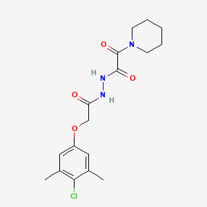 molecular formula C17H22ClN3O4 B12461658 N'-[(4-chloro-3,5-dimethylphenoxy)acetyl]-2-oxo-2-(piperidin-1-yl)acetohydrazide 