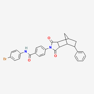 molecular formula C28H23BrN2O3 B12461661 N-(4-bromophenyl)-4-(1,3-dioxo-5-phenyloctahydro-2H-4,7-methanoisoindol-2-yl)benzamide 