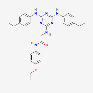 molecular formula C29H33N7O2 B12461664 N~2~-{4,6-bis[(4-ethylphenyl)amino]-1,3,5-triazin-2-yl}-N-(4-ethoxyphenyl)glycinamide 