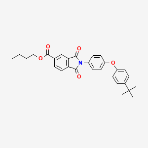 molecular formula C29H29NO5 B12461668 Butyl 2-[4-(4-tert-butylphenoxy)phenyl]-1,3-dioxoisoindole-5-carboxylate 