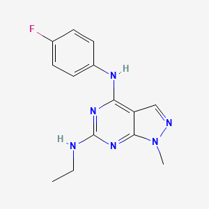 molecular formula C14H15FN6 B12461687 N6-ethyl-N4-(4-fluorophenyl)-1-methyl-1H-pyrazolo[3,4-d]pyrimidine-4,6-diamine 