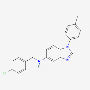 molecular formula C21H18ClN3 B12461722 N-(4-chlorobenzyl)-1-(4-methylphenyl)-1H-benzimidazol-5-amine 