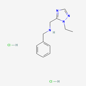molecular formula C12H18Cl2N4 B12461756 N-[(2-ethyl-1,2,4-triazol-3-yl)methyl]-1-phenylmethanamine;dihydrochloride 