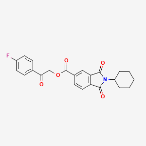 molecular formula C23H20FNO5 B12461871 2-(4-fluorophenyl)-2-oxoethyl 2-cyclohexyl-1,3-dioxo-2,3-dihydro-1H-isoindole-5-carboxylate 