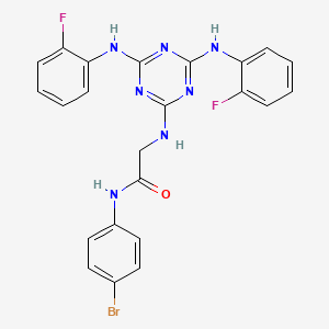 molecular formula C23H18BrF2N7O B12461885 N~2~-{4,6-bis[(2-fluorophenyl)amino]-1,3,5-triazin-2-yl}-N-(4-bromophenyl)glycinamide 
