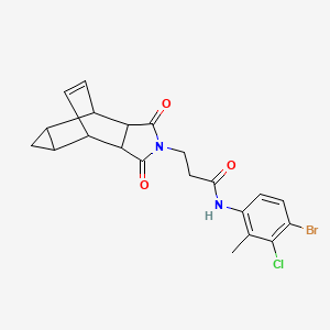 molecular formula C21H20BrClN2O3 B12461898 N-(4-bromo-3-chloro-2-methylphenyl)-3-(1,3-dioxooctahydro-4,6-ethenocyclopropa[f]isoindol-2(1H)-yl)propanamide 