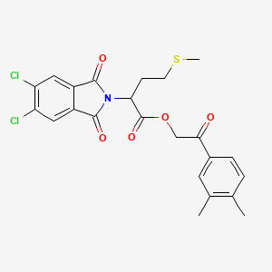 molecular formula C23H21Cl2NO5S B12461906 2-(3,4-dimethylphenyl)-2-oxoethyl 2-(5,6-dichloro-1,3-dioxo-1,3-dihydro-2H-isoindol-2-yl)-4-(methylsulfanyl)butanoate 