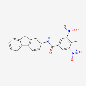molecular formula C21H15N3O5 B12461938 N-(9H-fluoren-2-yl)-4-methyl-3,5-dinitrobenzamide 