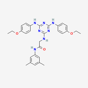 molecular formula C29H33N7O3 B12461959 N~2~-{4,6-bis[(4-ethoxyphenyl)amino]-1,3,5-triazin-2-yl}-N-(3,5-dimethylphenyl)glycinamide 