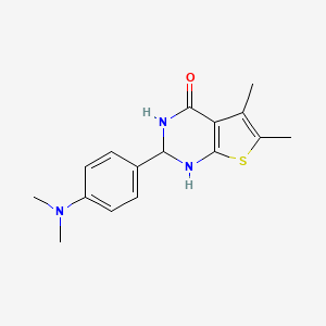 molecular formula C16H19N3OS B12461968 2-[4-(dimethylamino)phenyl]-5,6-dimethyl-2,3-dihydrothieno[2,3-d]pyrimidin-4(1H)-one 