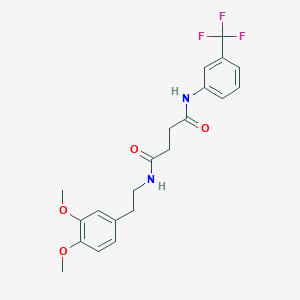 molecular formula C21H23F3N2O4 B12461978 N-[2-(3,4-dimethoxyphenyl)ethyl]-N'-[3-(trifluoromethyl)phenyl]butanediamide 