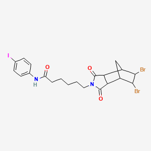molecular formula C21H23Br2IN2O3 B12461990 6-(5,6-dibromo-1,3-dioxooctahydro-2H-4,7-methanoisoindol-2-yl)-N-(4-iodophenyl)hexanamide 