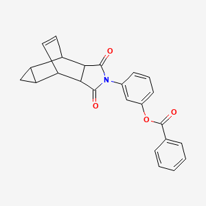 molecular formula C24H19NO4 B12462033 3-(1,3-dioxooctahydro-4,6-ethenocyclopropa[f]isoindol-2(1H)-yl)phenyl benzoate 