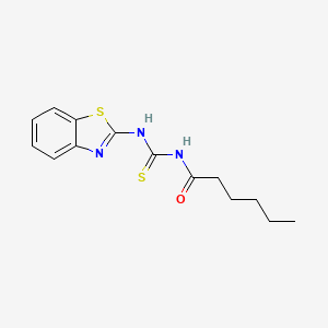 molecular formula C14H17N3OS2 B12462043 N-(1,3-benzothiazol-2-ylcarbamothioyl)hexanamide 