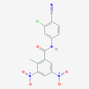 molecular formula C15H9ClN4O5 B12462087 N-(3-chloro-4-cyanophenyl)-2-methyl-3,5-dinitrobenzamide 