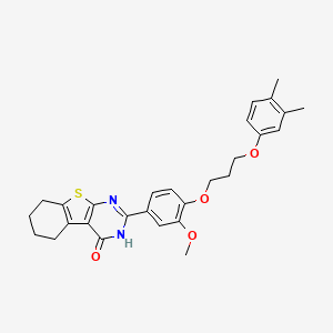 molecular formula C28H30N2O4S B12462145 2-{4-[3-(3,4-dimethylphenoxy)propoxy]-3-methoxyphenyl}-5,6,7,8-tetrahydro[1]benzothieno[2,3-d]pyrimidin-4(3H)-one 