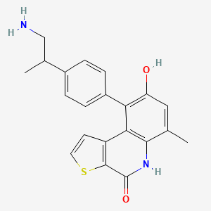 molecular formula C21H20N2O2S B12462168 9-[4-(1-aminopropan-2-yl)phenyl]-8-hydroxy-6-methyl-5H-thieno[2,3-c]quinolin-4-one 