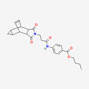 molecular formula C25H28N2O5 B12462171 butyl 4-{[3-(1,3-dioxooctahydro-4,6-ethenocyclopropa[f]isoindol-2(1H)-yl)propanoyl]amino}benzoate 