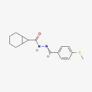 molecular formula C16H20N2OS B12462215 N-[(4-methylsulfanylphenyl)methylideneamino]bicyclo[4.1.0]heptane-7-carboxamide 