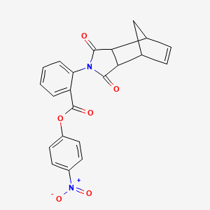 molecular formula C22H16N2O6 B12462235 4-nitrophenyl 2-(1,3-dioxo-1,3,3a,4,7,7a-hexahydro-2H-4,7-methanoisoindol-2-yl)benzoate 
