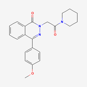 molecular formula C22H23N3O3 B12462268 4-(4-methoxyphenyl)-2-[2-oxo-2-(piperidin-1-yl)ethyl]phthalazin-1(2H)-one 