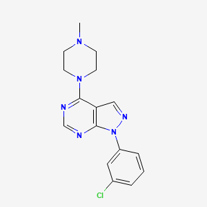 molecular formula C16H17ClN6 B12462276 1-(3-chlorophenyl)-4-(4-methylpiperazin-1-yl)-1H-pyrazolo[3,4-d]pyrimidine 