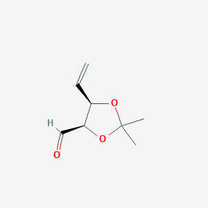 molecular formula C8H12O3 B124623 D-erythro-Pent-4-enose, 4,5-dideoxy-2,3-O-(1-methylethylidene)-(9CI) CAS No. 155934-55-7