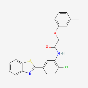 molecular formula C22H17ClN2O2S B12462348 N-[5-(1,3-benzothiazol-2-yl)-2-chlorophenyl]-2-(3-methylphenoxy)acetamide 