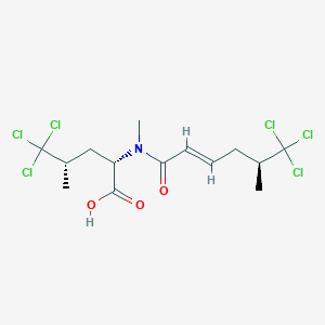 molecular formula C14H19Cl6NO3 B1246236 Herbacic acid 