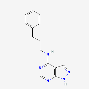 molecular formula C14H15N5 B12462369 N-(3-phenylpropyl)-1H-pyrazolo[3,4-d]pyrimidin-4-amine 
