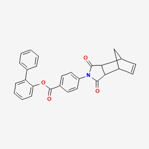 molecular formula C28H21NO4 B12462370 biphenyl-2-yl 4-(1,3-dioxo-1,3,3a,4,7,7a-hexahydro-2H-4,7-methanoisoindol-2-yl)benzoate 