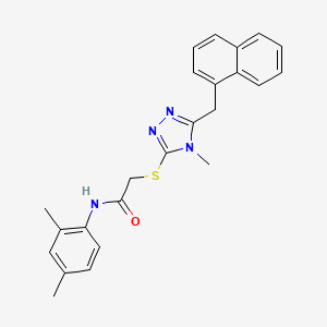 molecular formula C24H24N4OS B12462375 N-(2,4-dimethylphenyl)-2-{[4-methyl-5-(naphthalen-1-ylmethyl)-4H-1,2,4-triazol-3-yl]sulfanyl}acetamide 