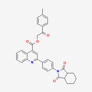 molecular formula C33H28N2O5 B12462383 2-(4-methylphenyl)-2-oxoethyl 2-[4-(1,3-dioxooctahydro-2H-isoindol-2-yl)phenyl]quinoline-4-carboxylate 