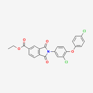 molecular formula C23H15Cl2NO5 B12462388 Ethyl 2-[3-chloro-4-(4-chlorophenoxy)phenyl]-1,3-dioxoisoindole-5-carboxylate 