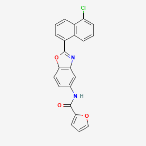 molecular formula C22H13ClN2O3 B12462394 N-[2-(5-chloronaphthalen-1-yl)-1,3-benzoxazol-5-yl]furan-2-carboxamide 