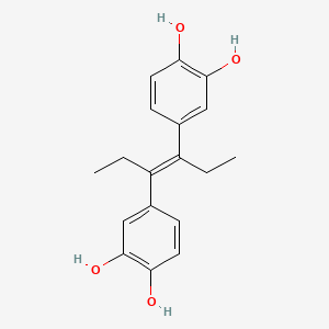 molecular formula C18H20O4 B1246240 alpha,beta-Diethyl-3,3',4,4'-stilbenetetraol 