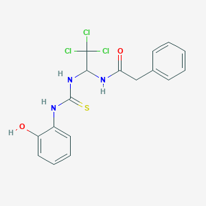 molecular formula C17H16Cl3N3O2S B12462408 2-phenyl-N-(2,2,2-trichloro-1-{[(2-hydroxyphenyl)carbamothioyl]amino}ethyl)acetamide 