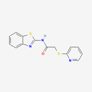 molecular formula C14H11N3OS2 B12462437 N-(1,3-benzothiazol-2-yl)-2-(pyridin-2-ylsulfanyl)acetamide 
