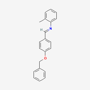 molecular formula C21H19NO B12462438 N-{(E)-[4-(benzyloxy)phenyl]methylidene}-2-methylaniline 