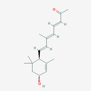 molecular formula C18H26O2 B1246249 (3R,6R,7E,9E,11E)-3-hydroxy-13-apo-alpha-caroten-13-one 