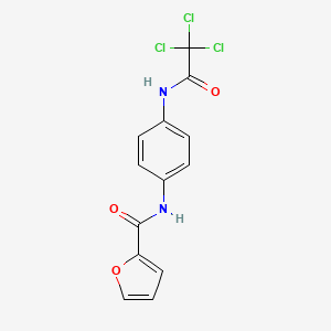 molecular formula C13H9Cl3N2O3 B12462508 N-{4-[(trichloroacetyl)amino]phenyl}furan-2-carboxamide 