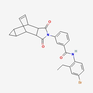 molecular formula C26H23BrN2O3 B12462564 N-(4-bromo-2-ethylphenyl)-3-(1,3-dioxooctahydro-4,6-ethenocyclopropa[f]isoindol-2(1H)-yl)benzamide 