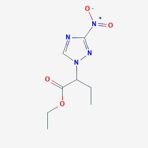 molecular formula C8H12N4O4 B12462595 ethyl 2-(3-nitro-1H-1,2,4-triazol-1-yl)butanoate 